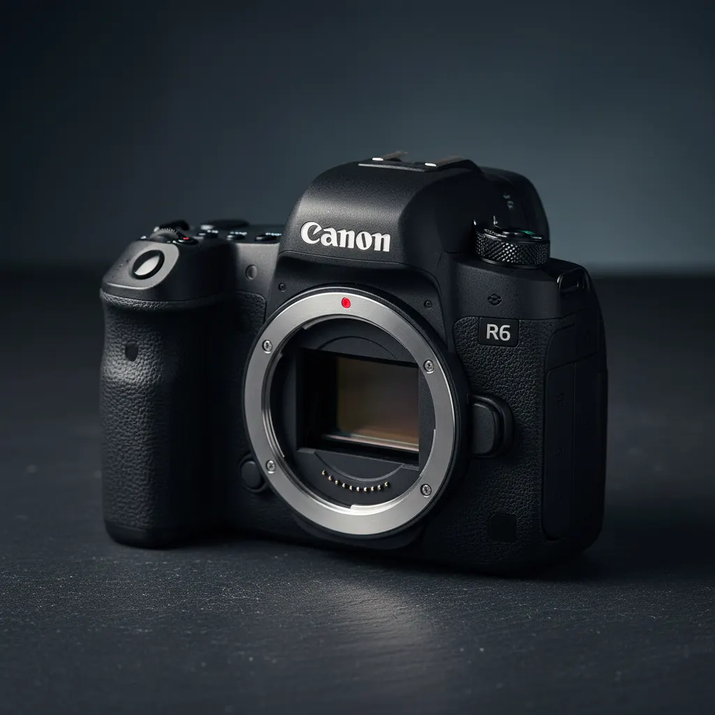 Canon EOS R6 Mark III camera body on a photographer's desk
